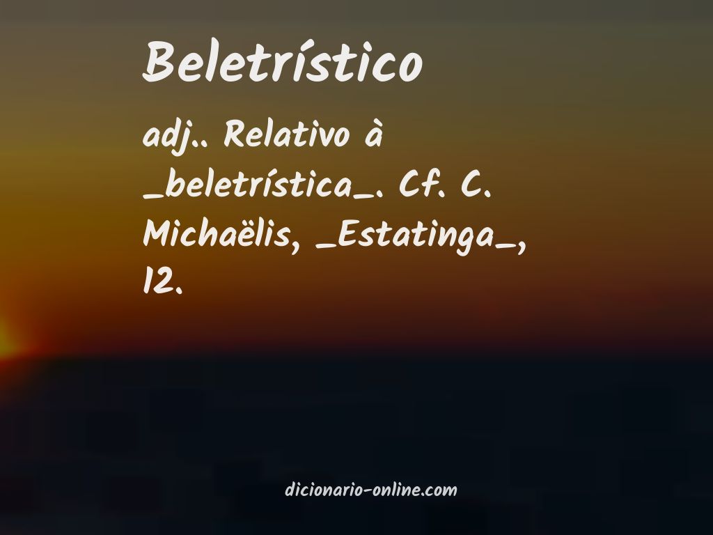 Significado de beletrístico