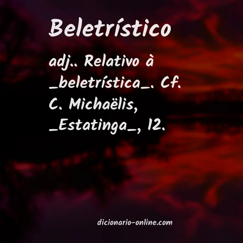 Significado de beletrístico