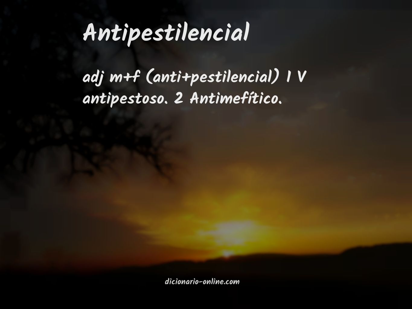 Significado de antipestilencial