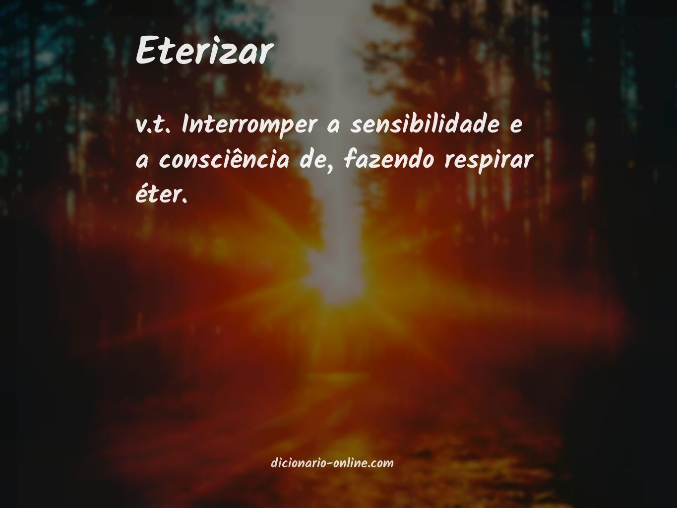 Significado de eterizar