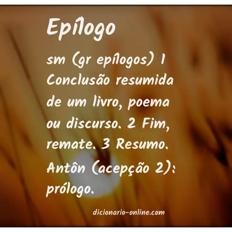 Significado de epílogo