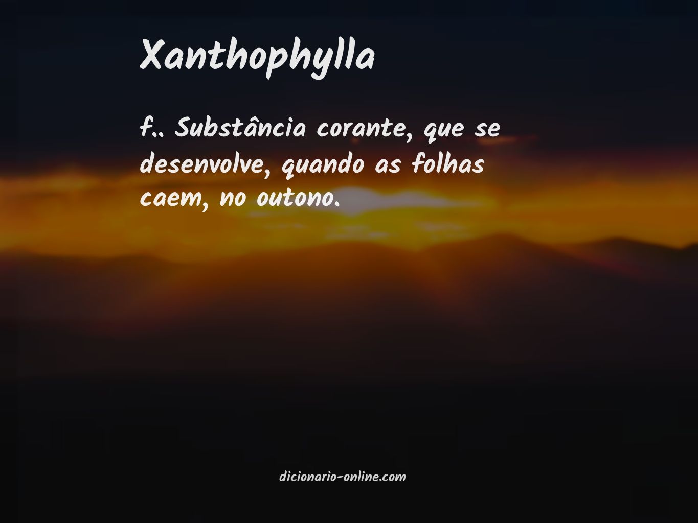 Significado de xanthophylla