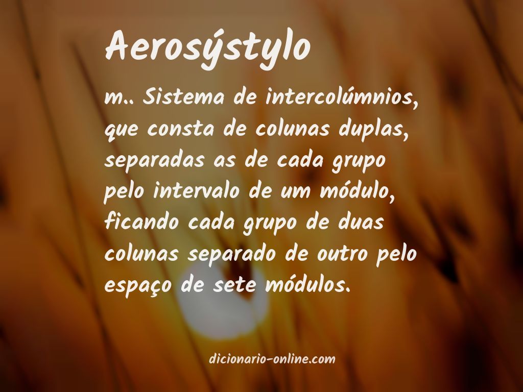 Significado de aerosýstylo