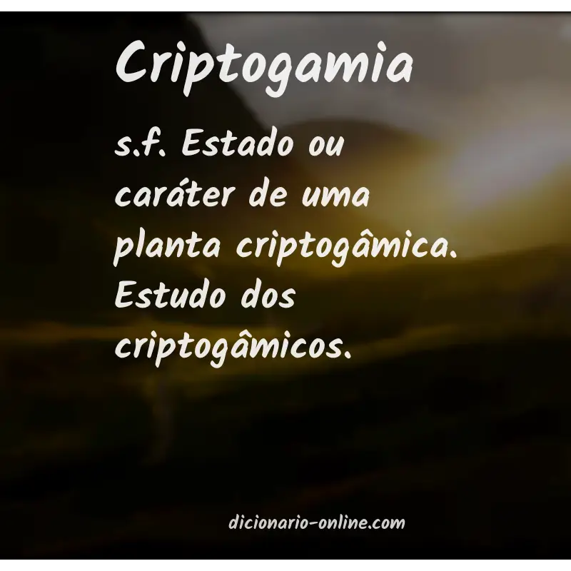 Significado de criptogamia