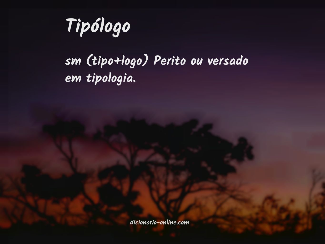 Significado de tipólogo