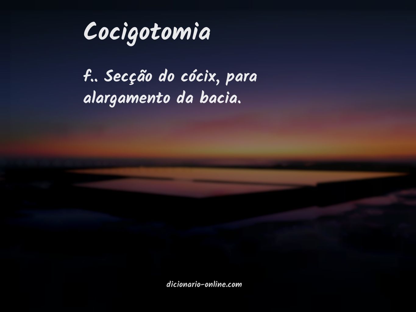 Significado de cocigotomia