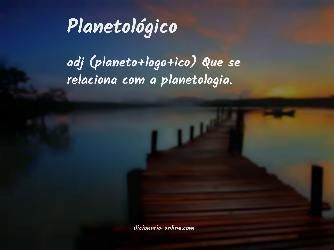 Significado de planetológico