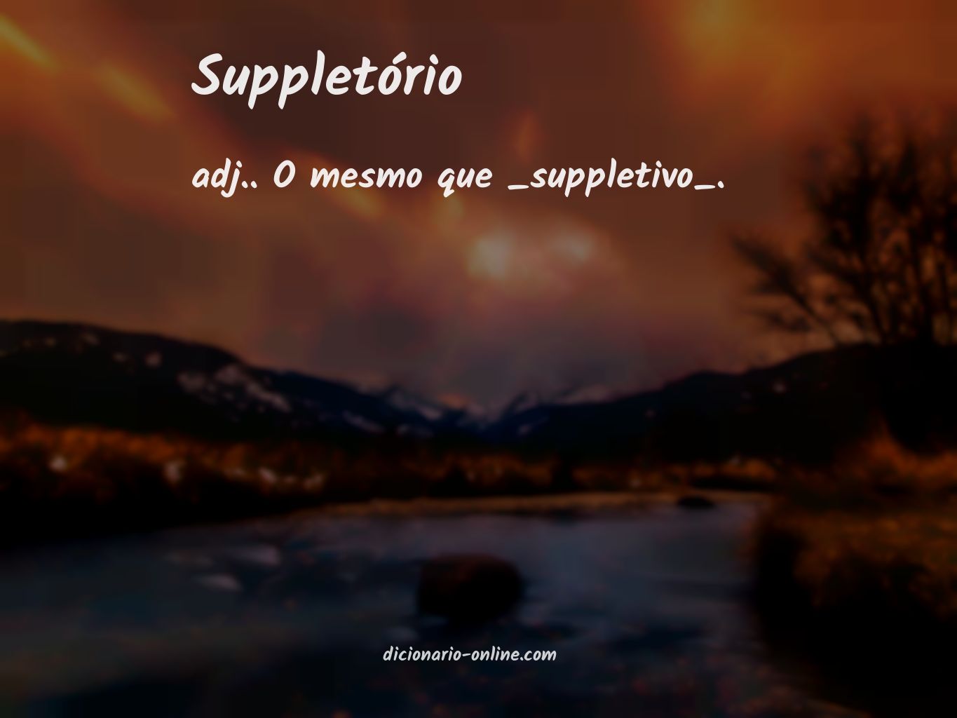 Significado de suppletório