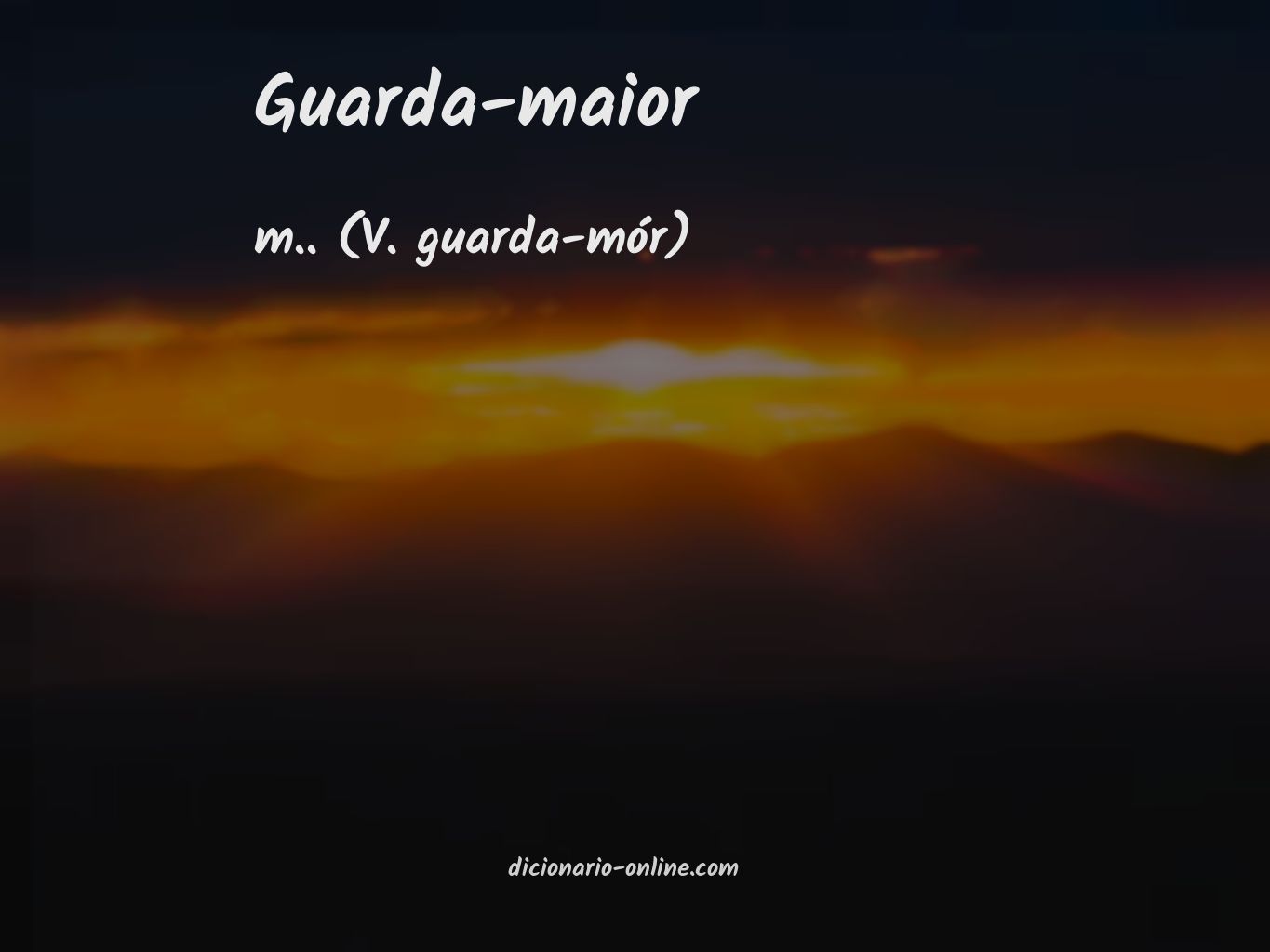 Significado de guarda-maior