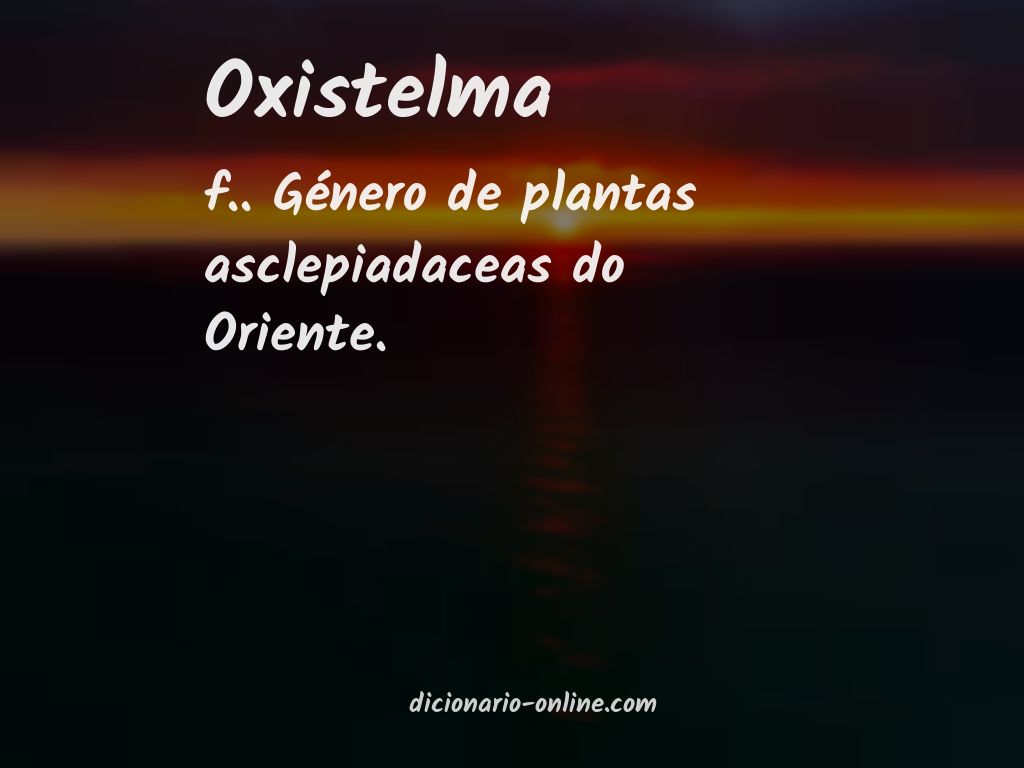 Significado de oxistelma