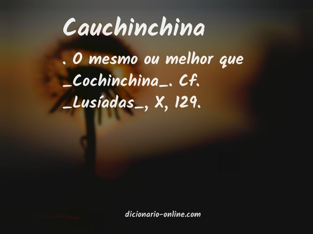 Significado de cauchinchina