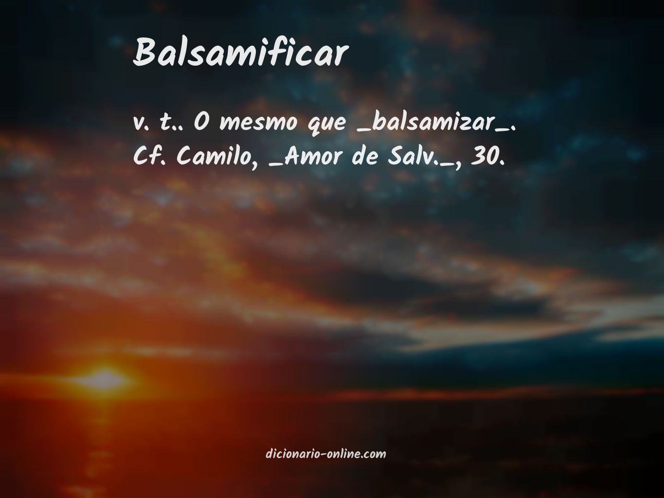 Significado de balsamificar