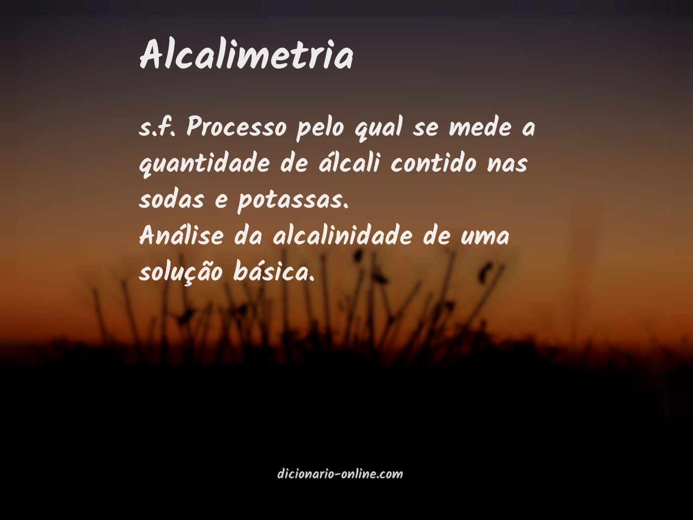 Significado de alcalimetria