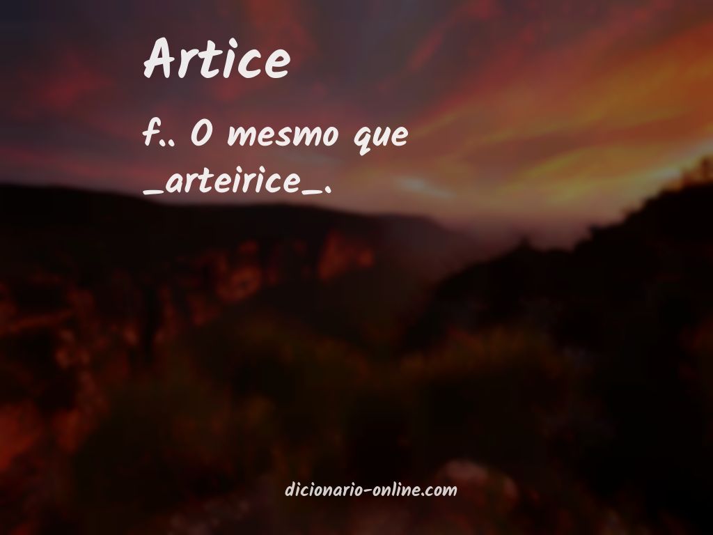 Significado de artice