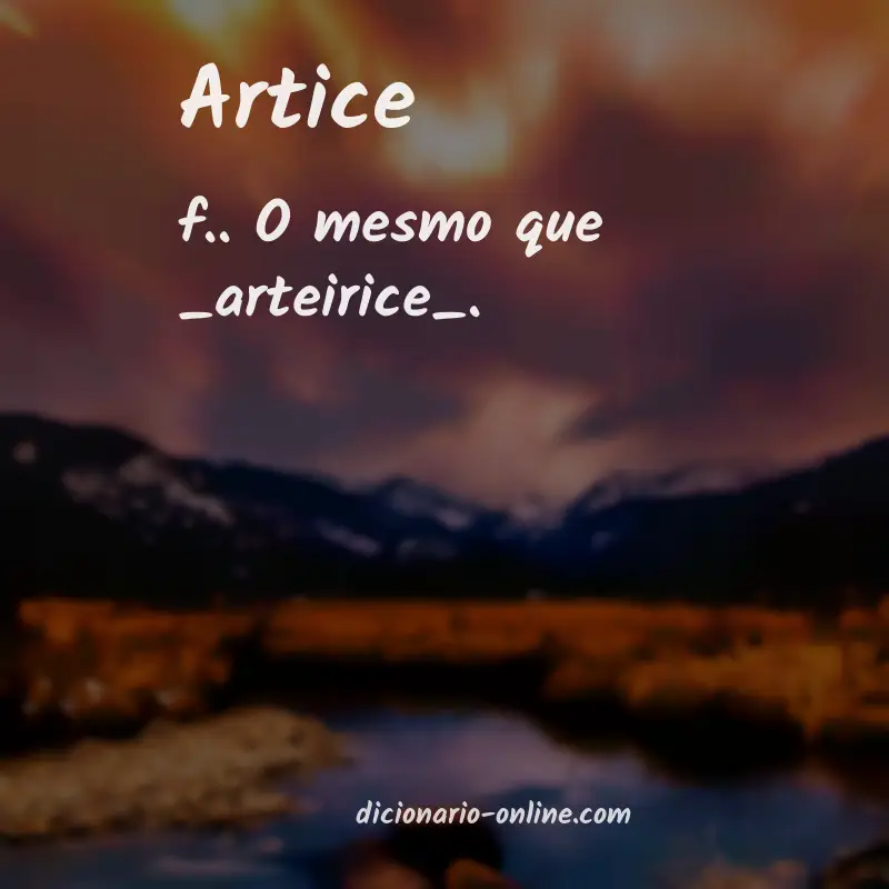Significado de artice