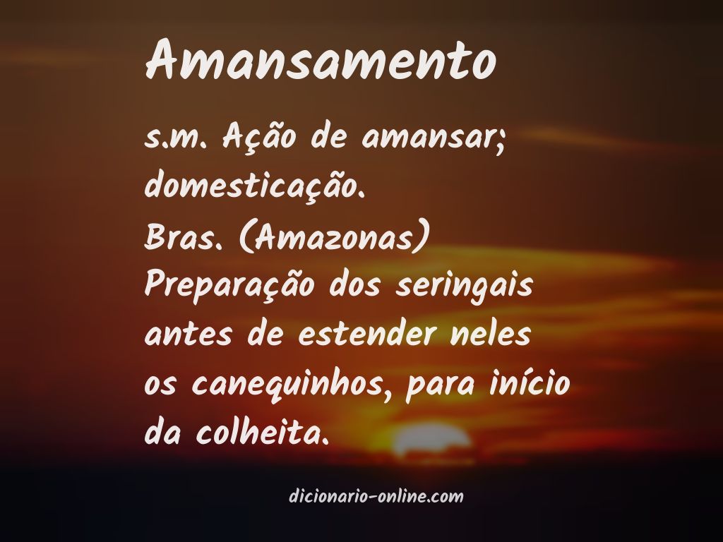 Significado de amansamento