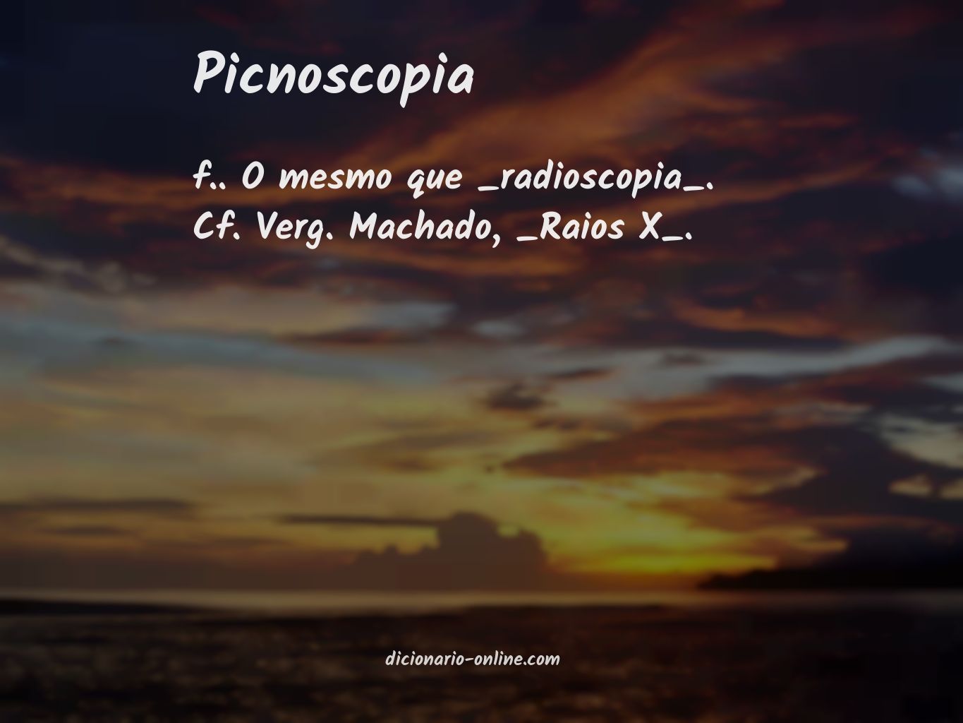 Significado de picnoscopia