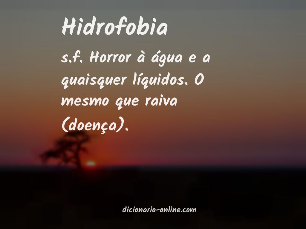 Significado de hidrofobia