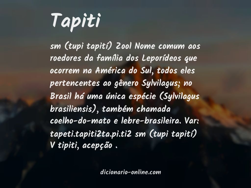 Significado de tapiti
