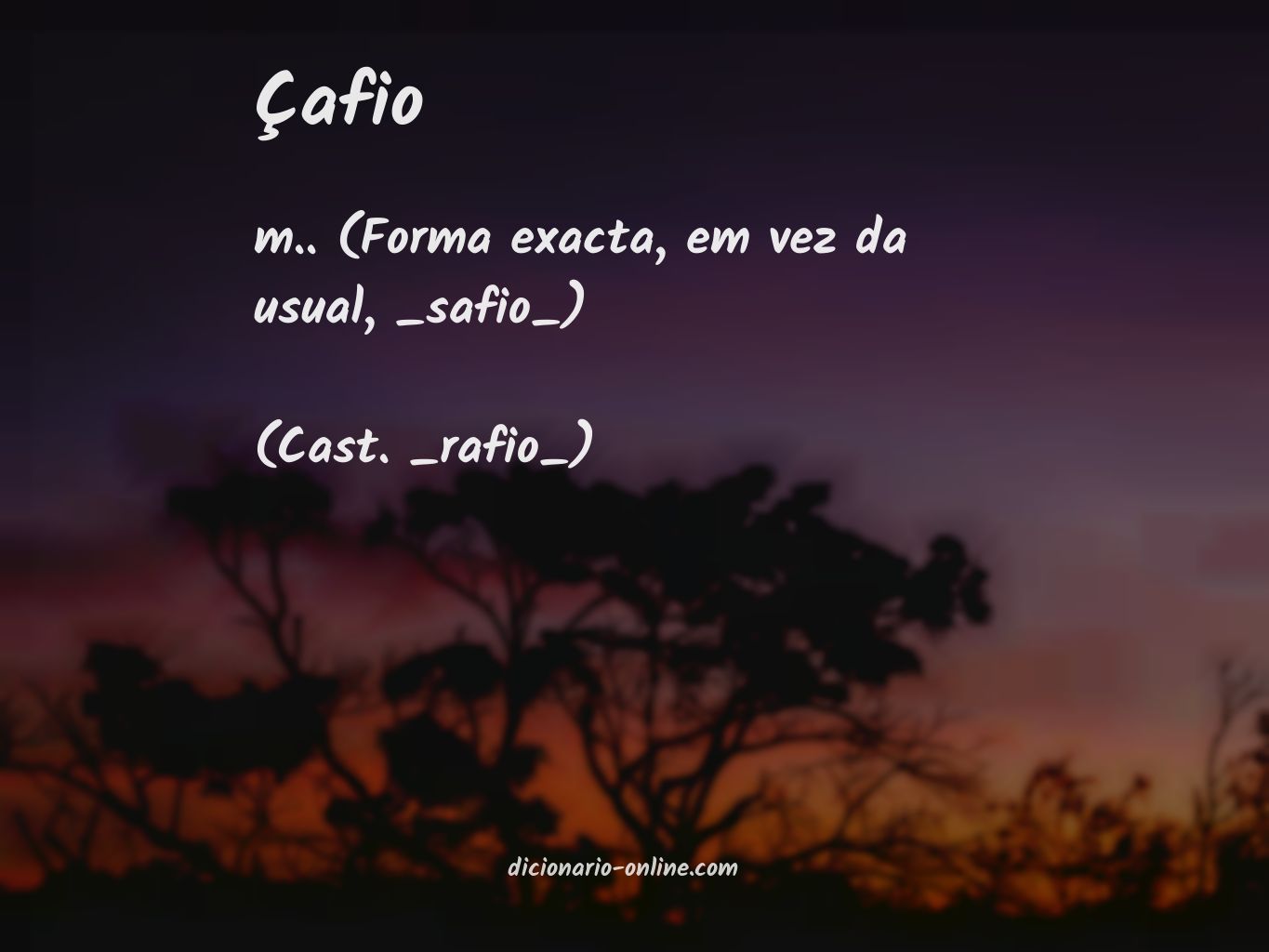 Significado de çafio