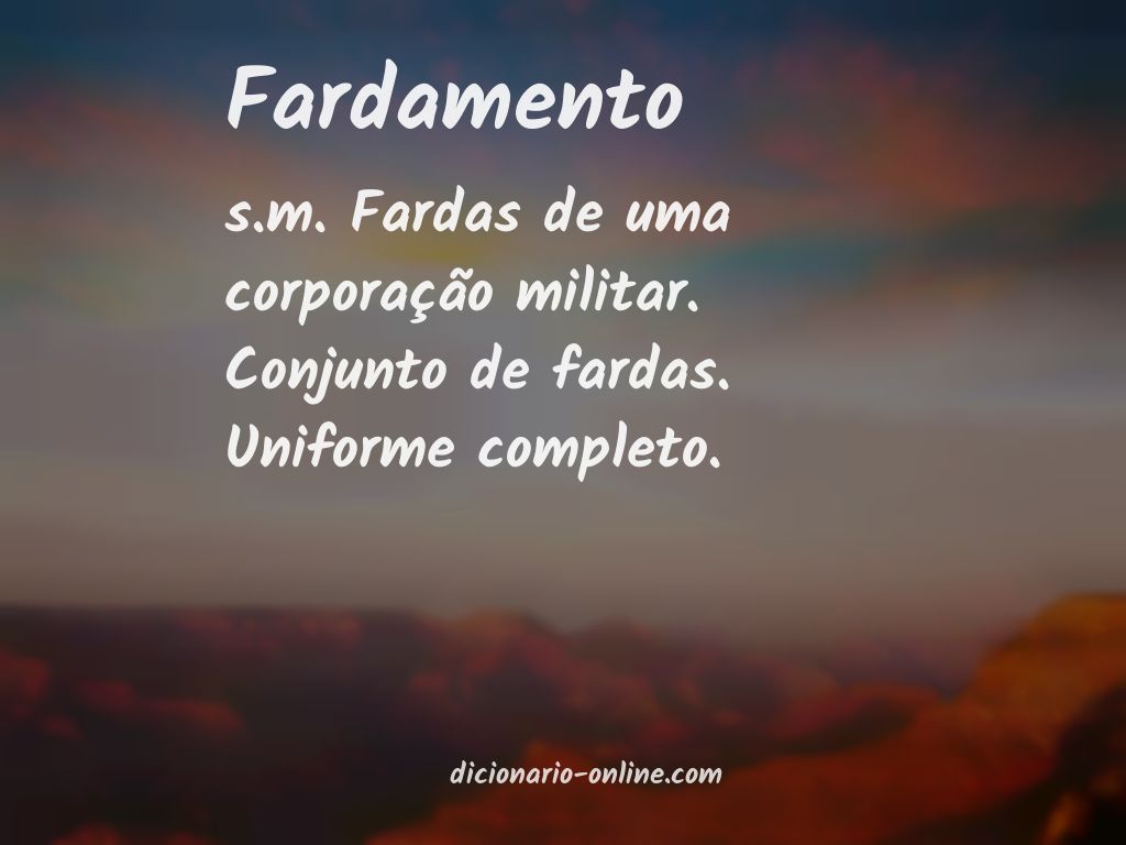 Significado de fardamento