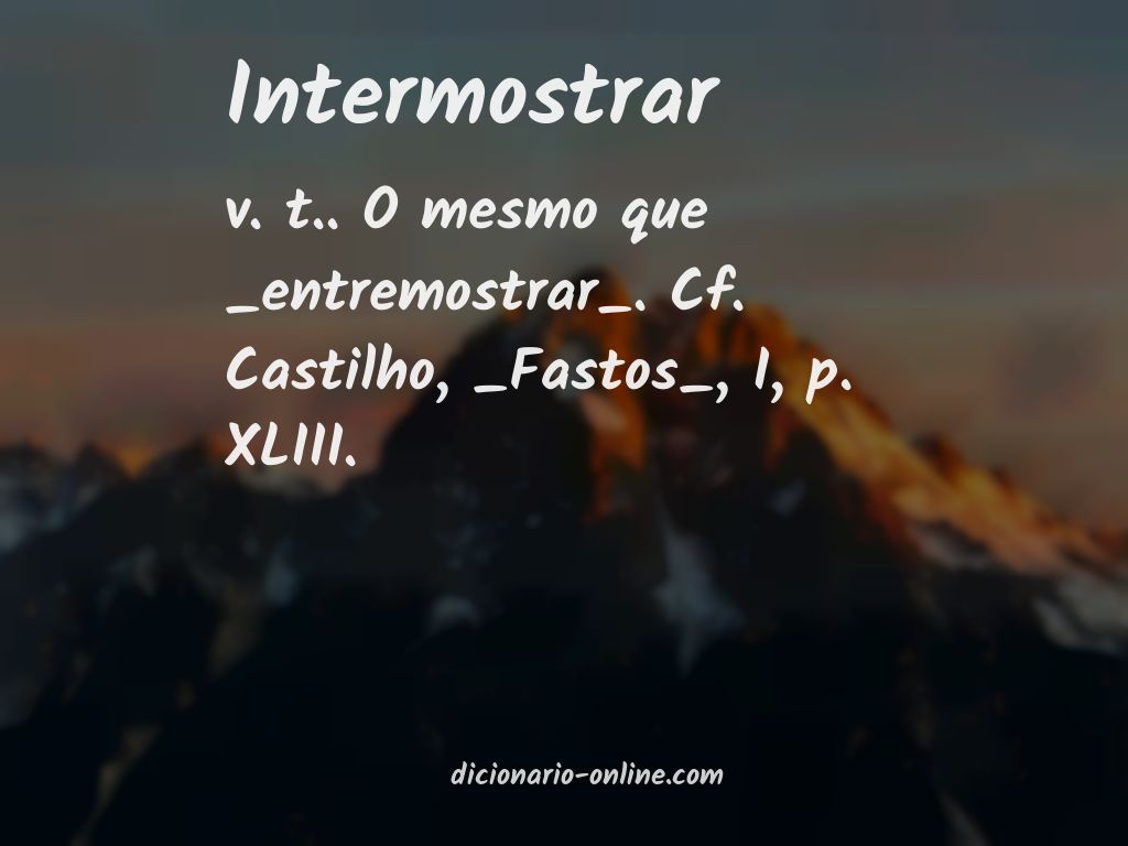 Significado de intermostrar