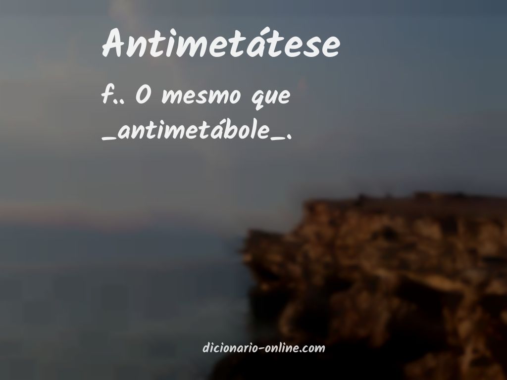 Significado de antimetátese
