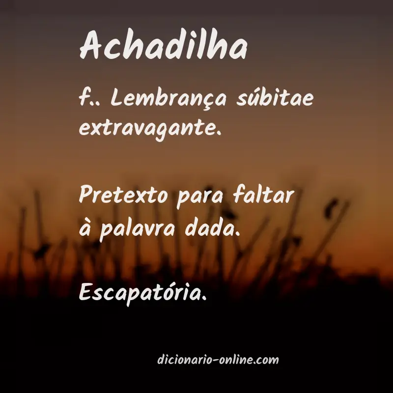 Significado de achadilha