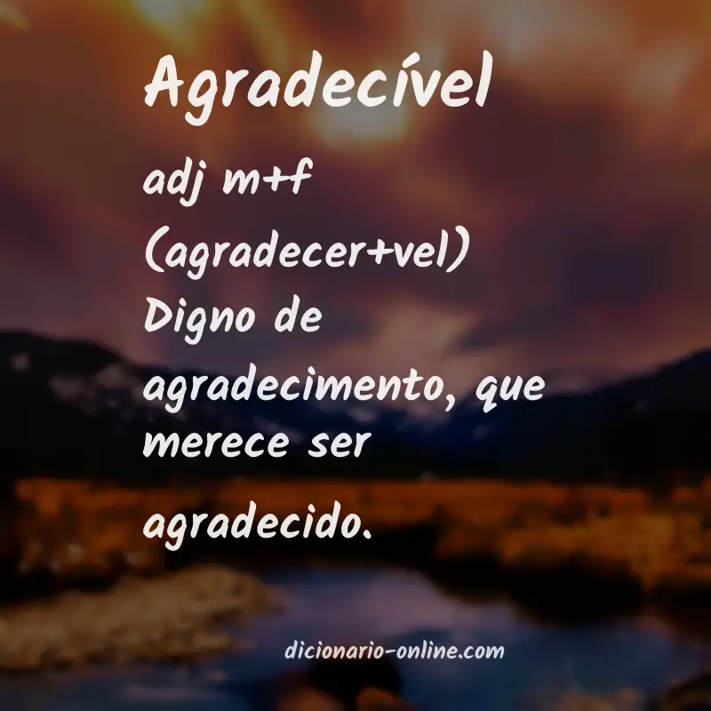 Significado de agradecível