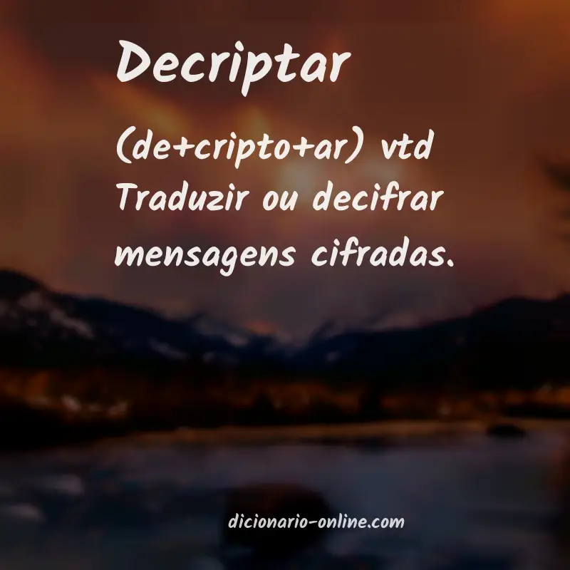 Significado de decriptar