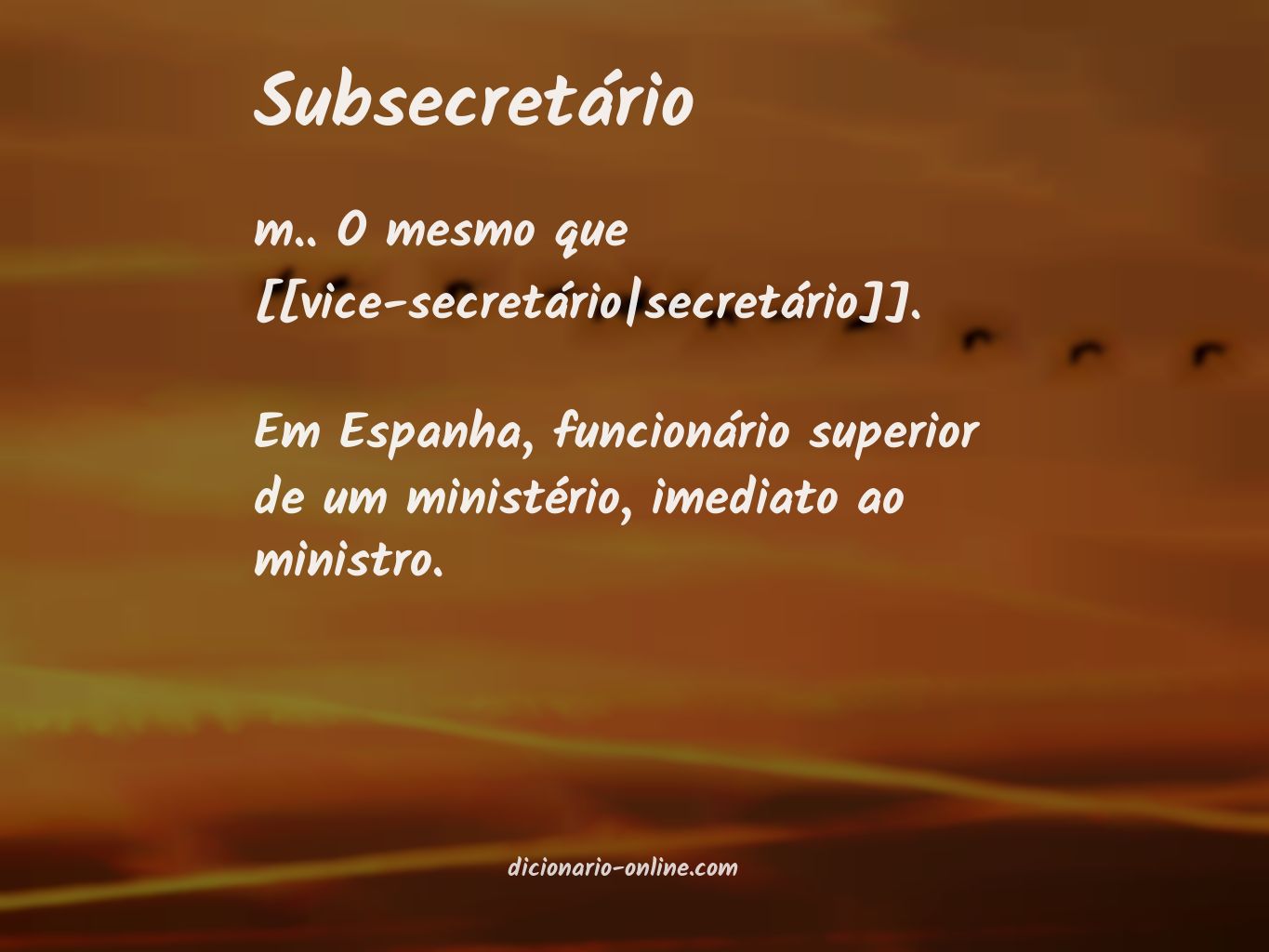 Significado de subsecretário