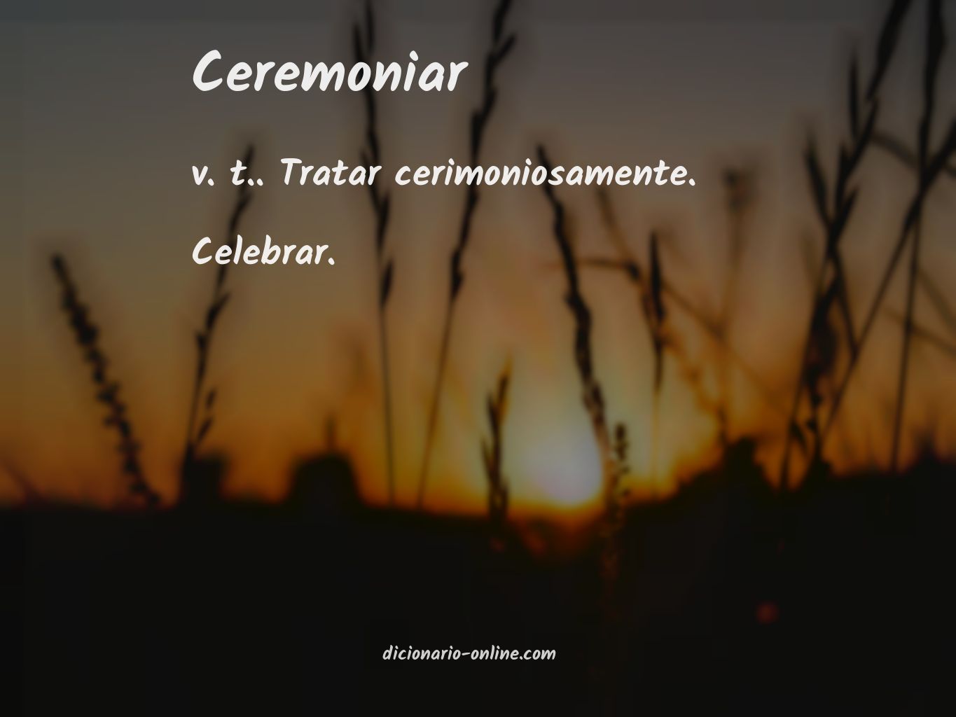 Significado de ceremoniar