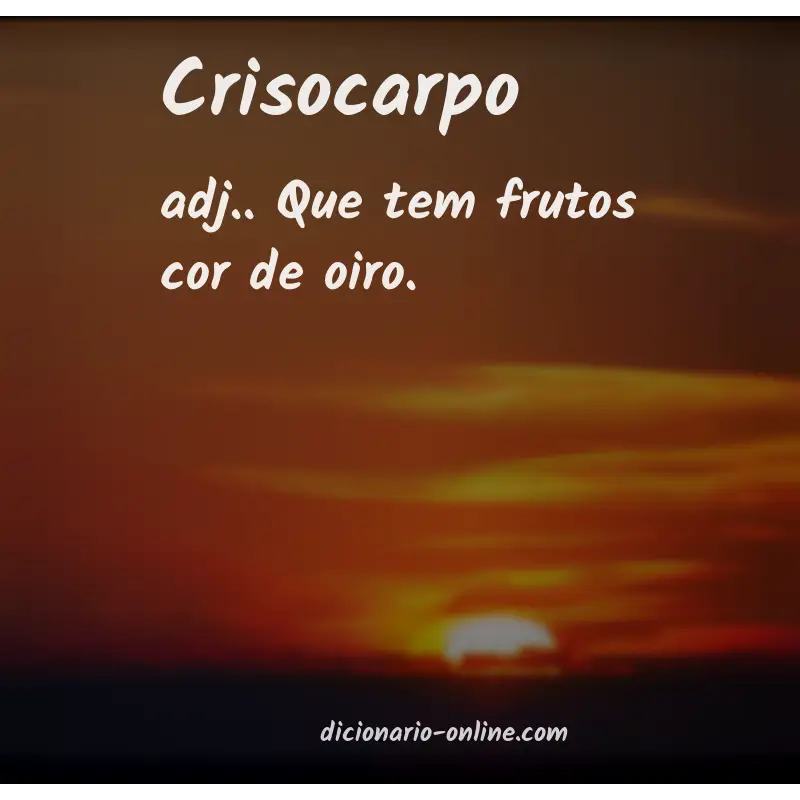 Significado de crisocarpo