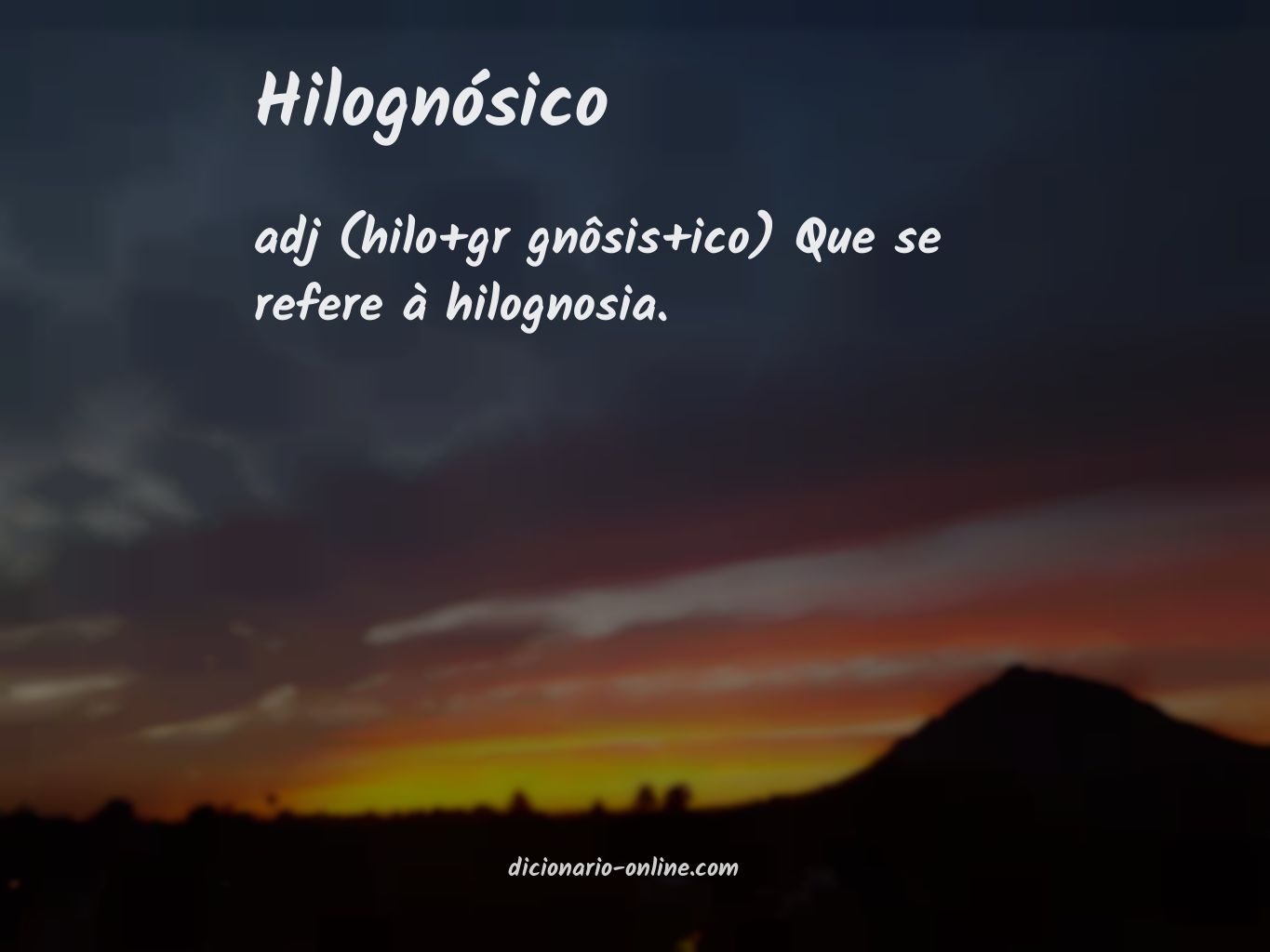 Significado de hilognósico