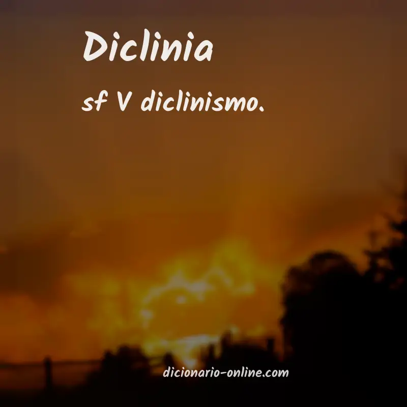 Significado de diclinia