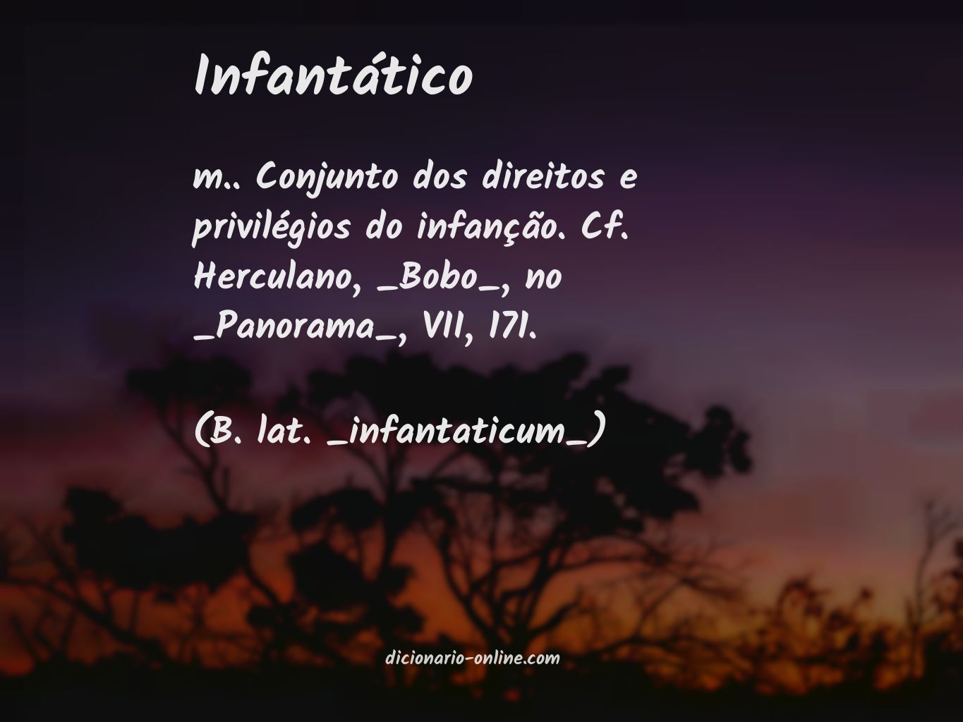 Significado de infantático