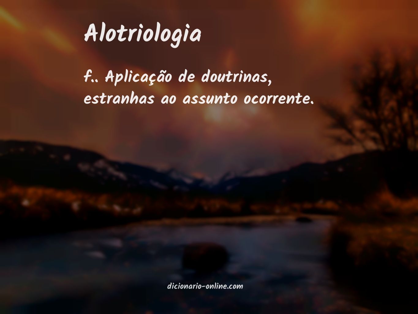 Significado de alotriologia