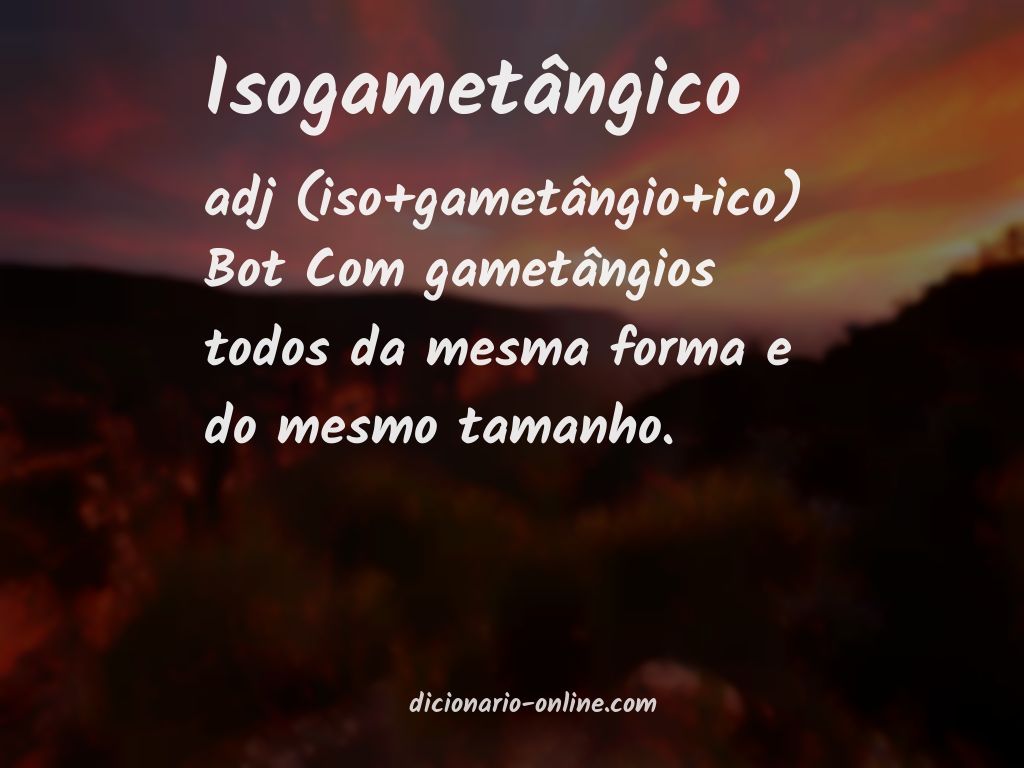 Significado de isogametângico