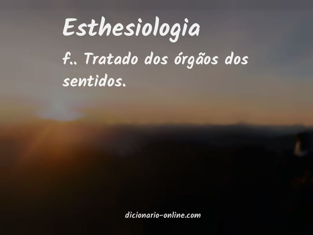 Significado de esthesiologia