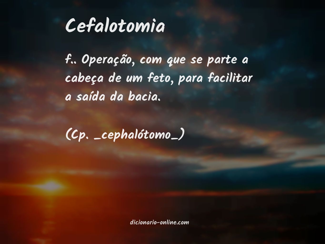 Significado de cefalotomia