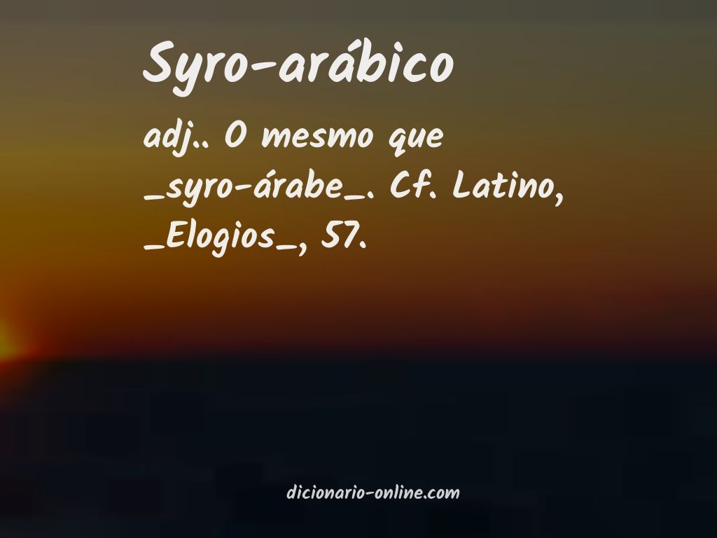 Significado de syro-arábico