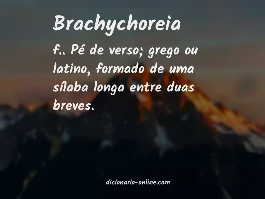 Significado de brachychoreia