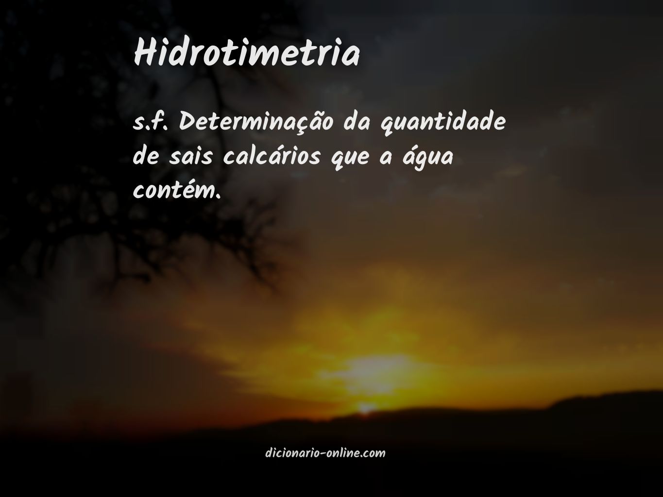 Significado de hidrotimetria