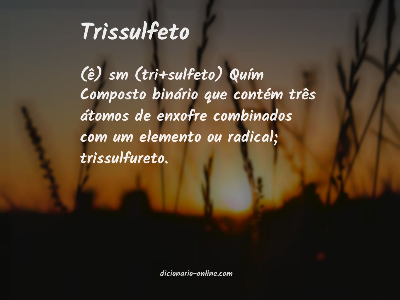 Significado de trissulfeto