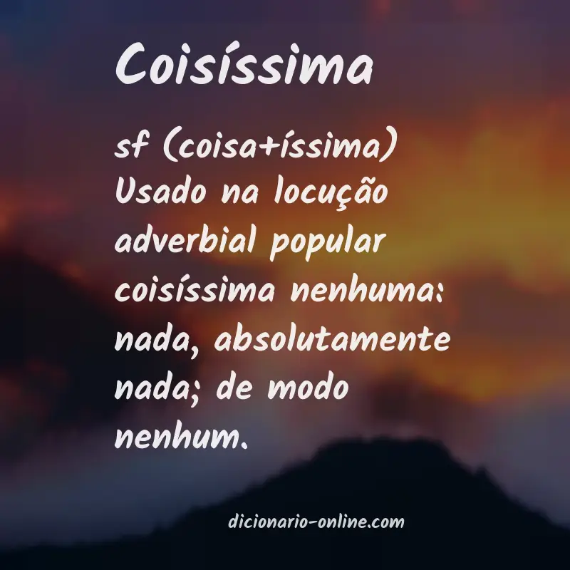 Significado de coisíssima