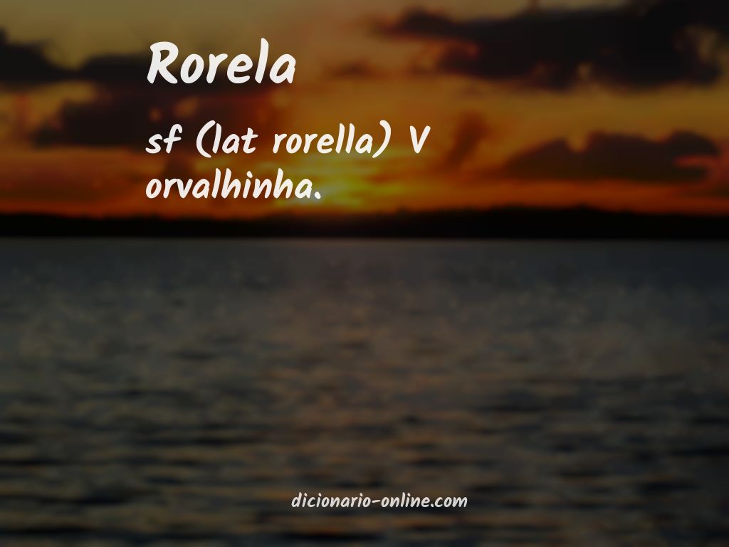 Significado de rorela