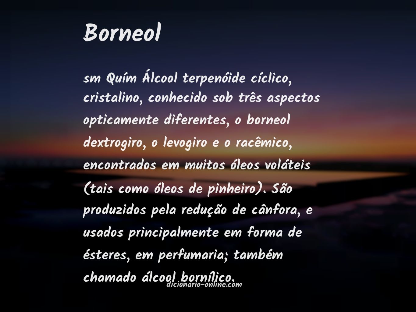 Significado de borneol