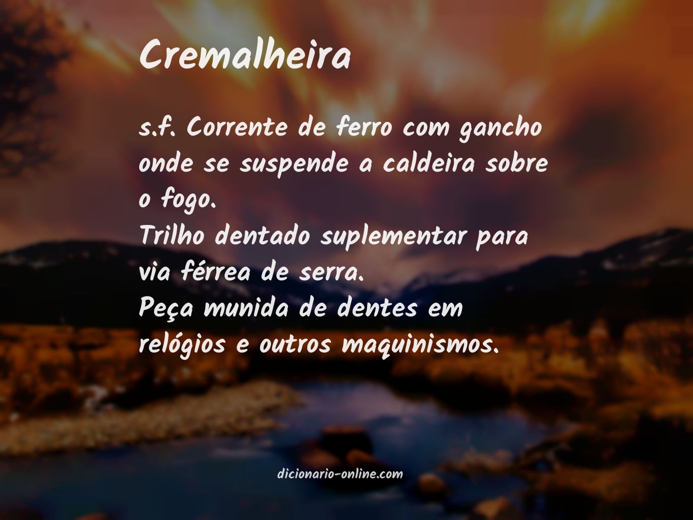 Significado de cremalheira