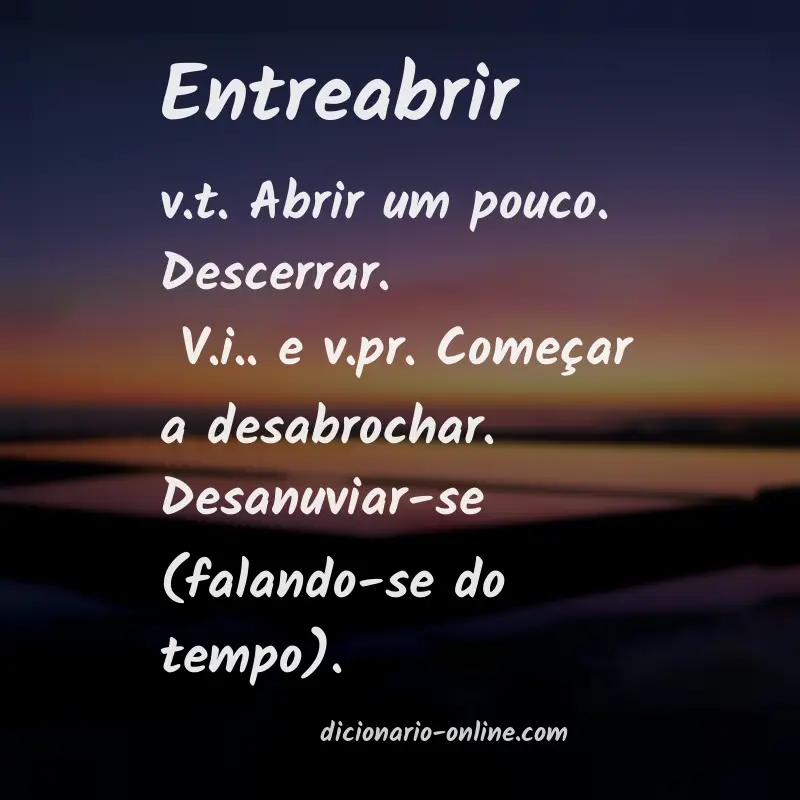 Significado de entreabrir