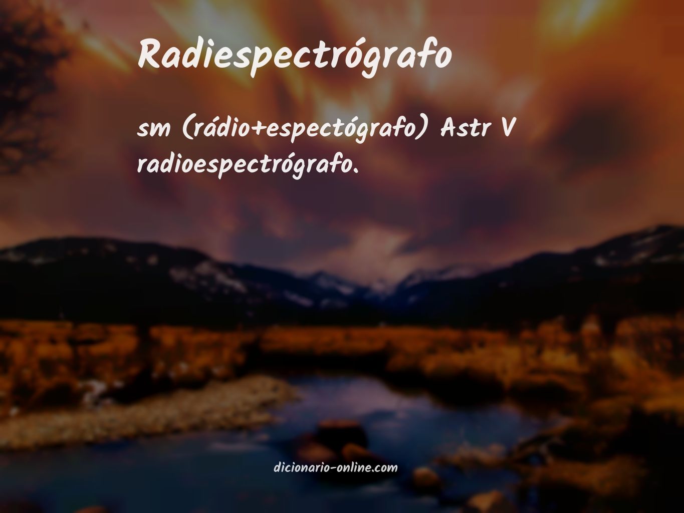 Significado de radiespectrógrafo